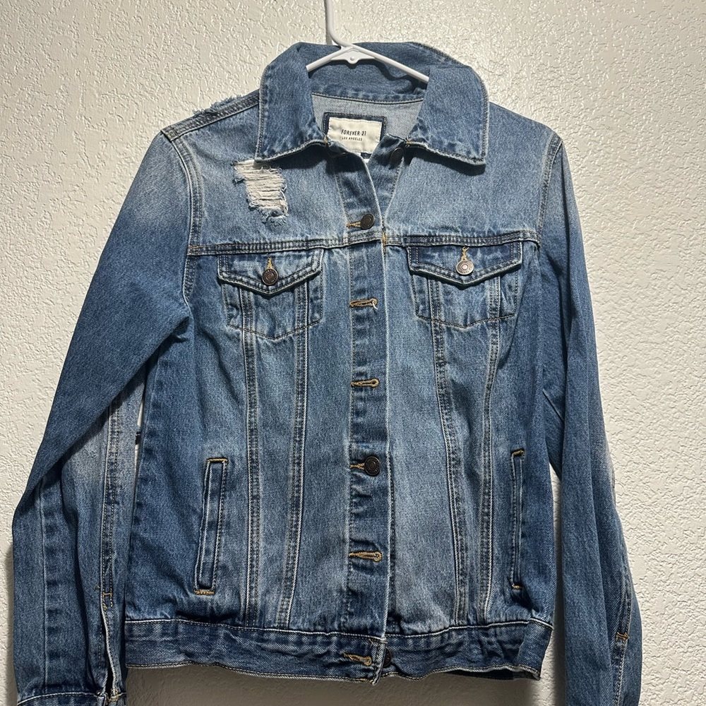 Vintage Y2K Forever 21 Blue Denim Jacket new without tags - Picture 5 of 8